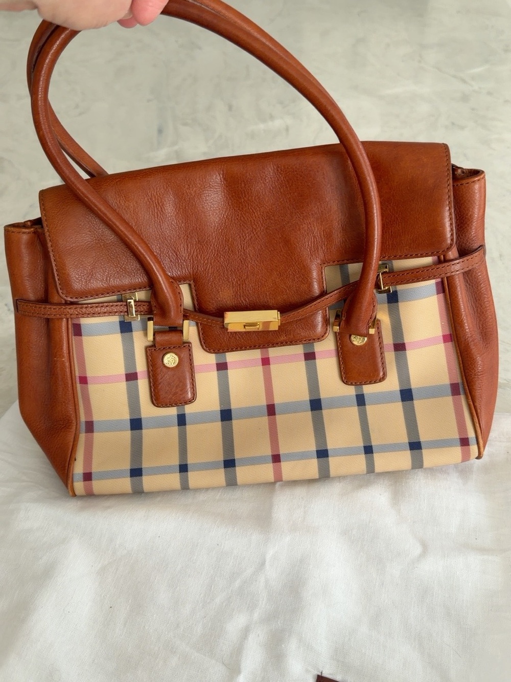 Brooks Brothers Gossip Girl Blair Waldorf Plaid Leather Satchel